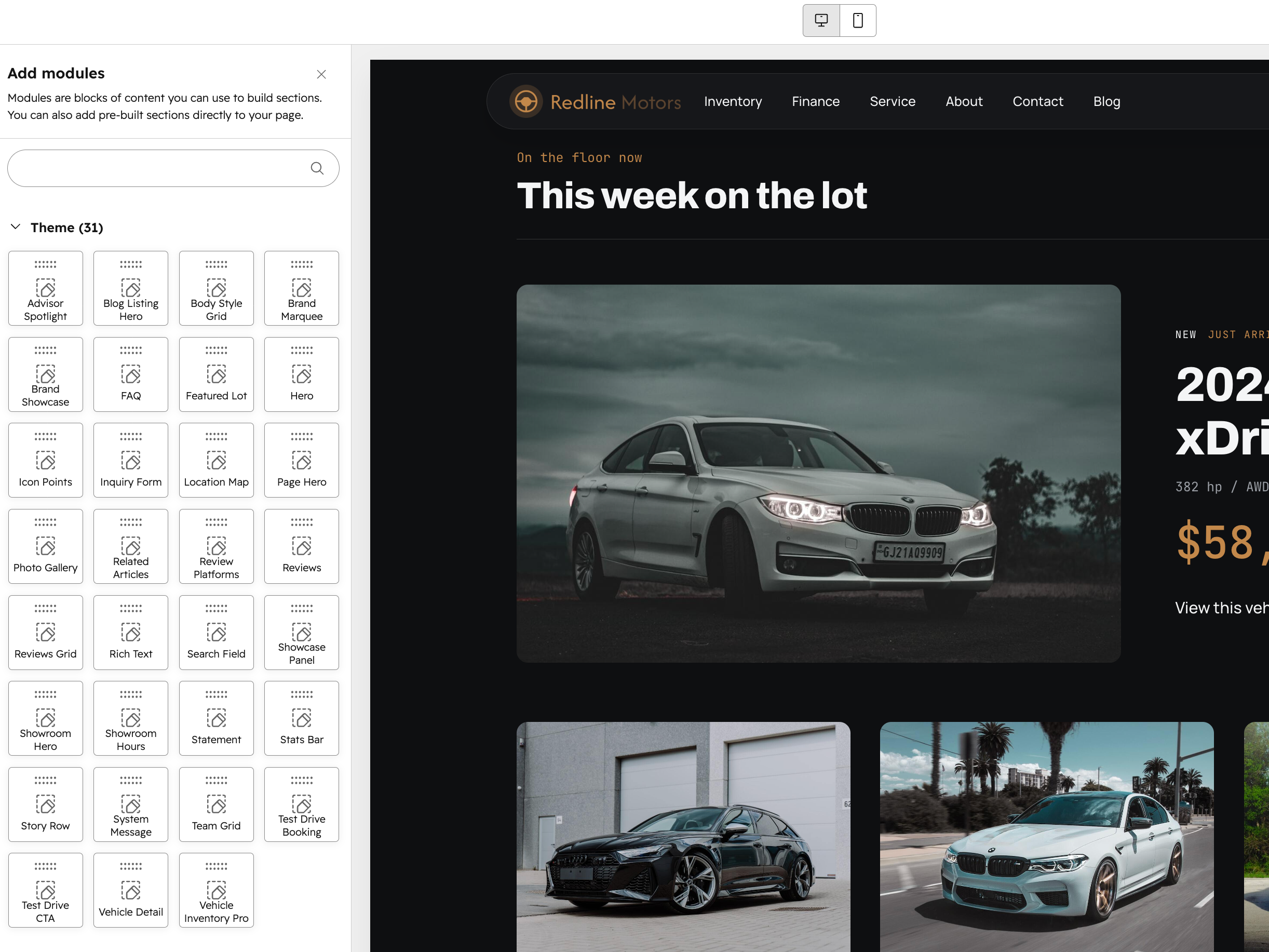 34 Modules Built for Car Dealerships