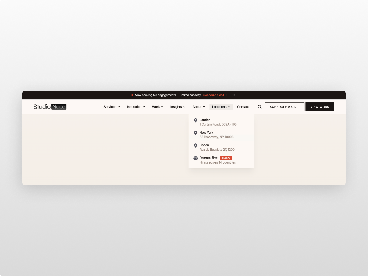 The agency nav, pre-built