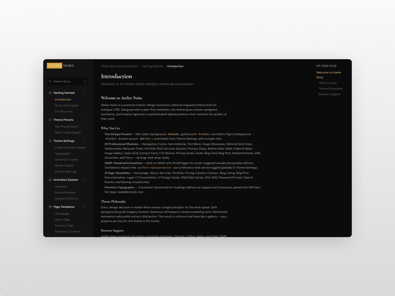 Full Documentation Template