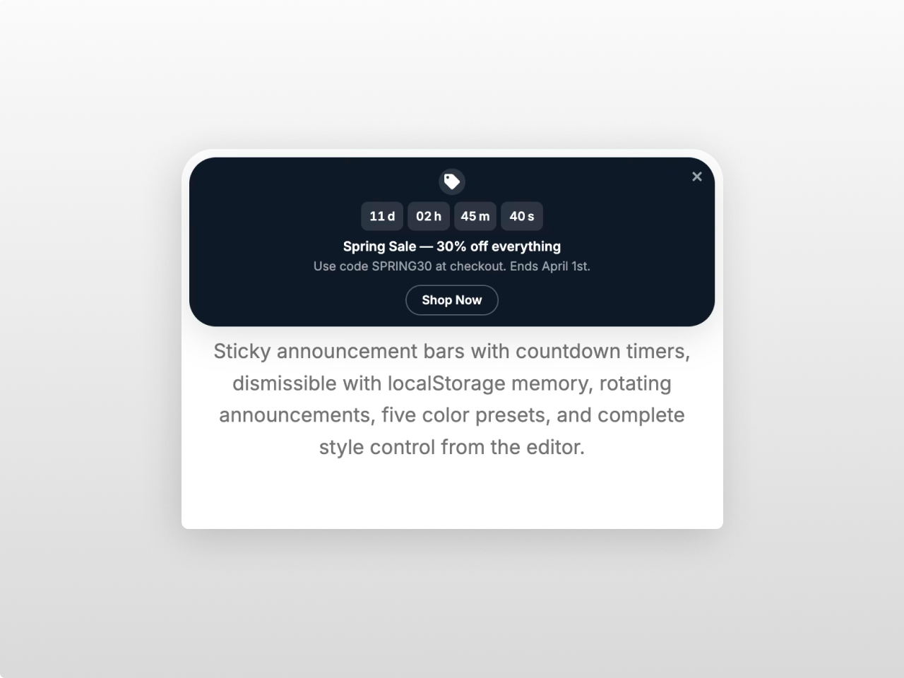 Countdown Timer with Dismiss Memory