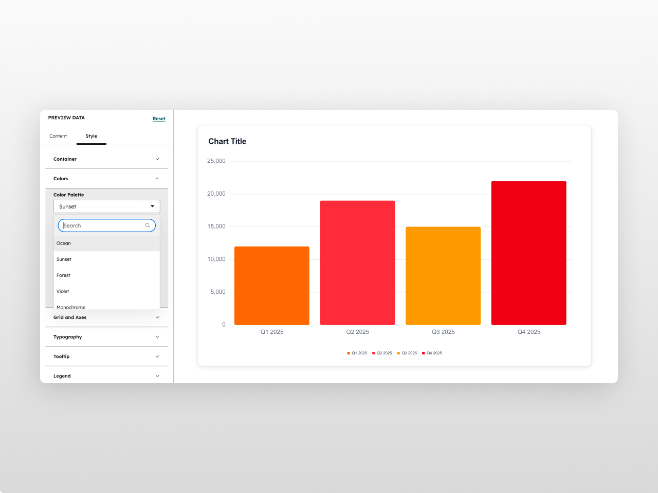 9 Color Palettes + Full Custom Control