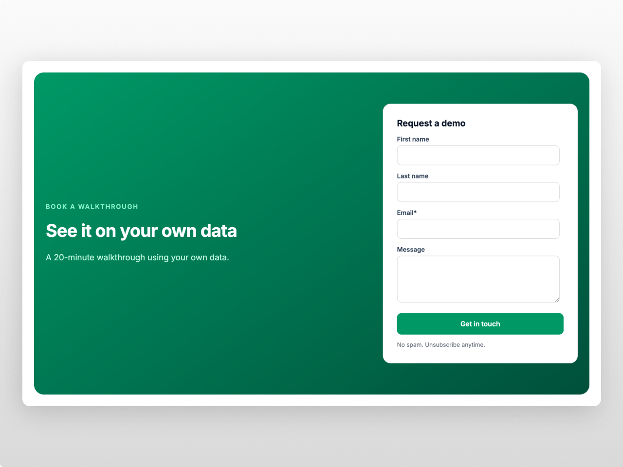 Buttons or your own HubSpot form