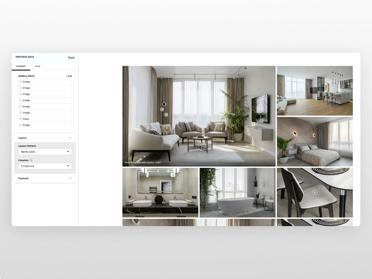 Bento grid - 3 columns