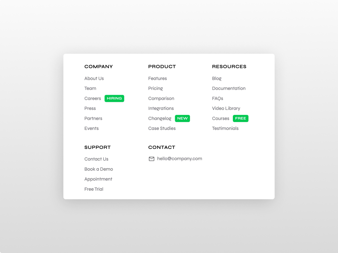 Multi-Column Links with Badges