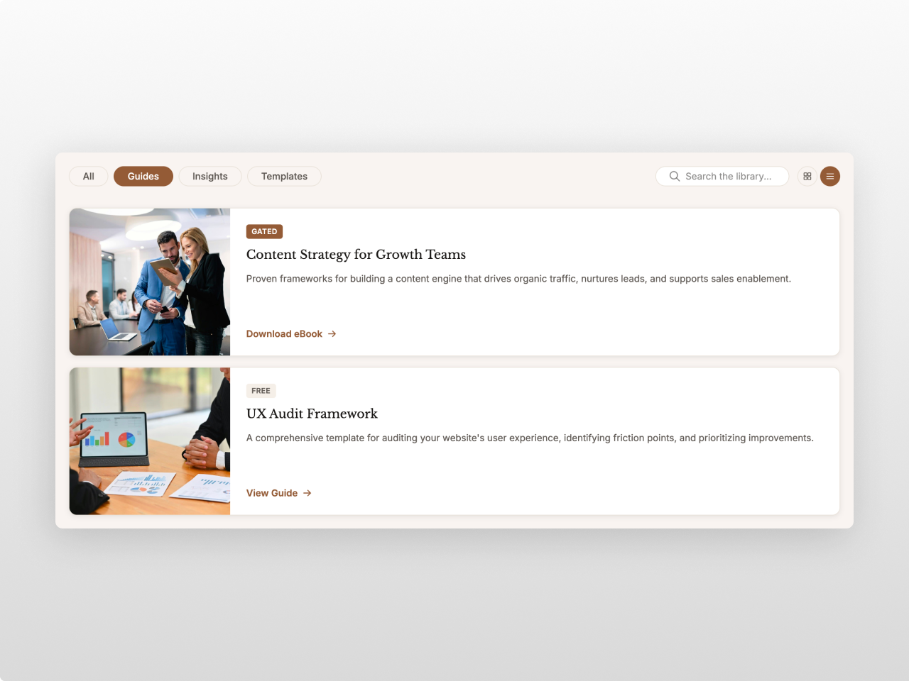 Filterable Grid with Live Search