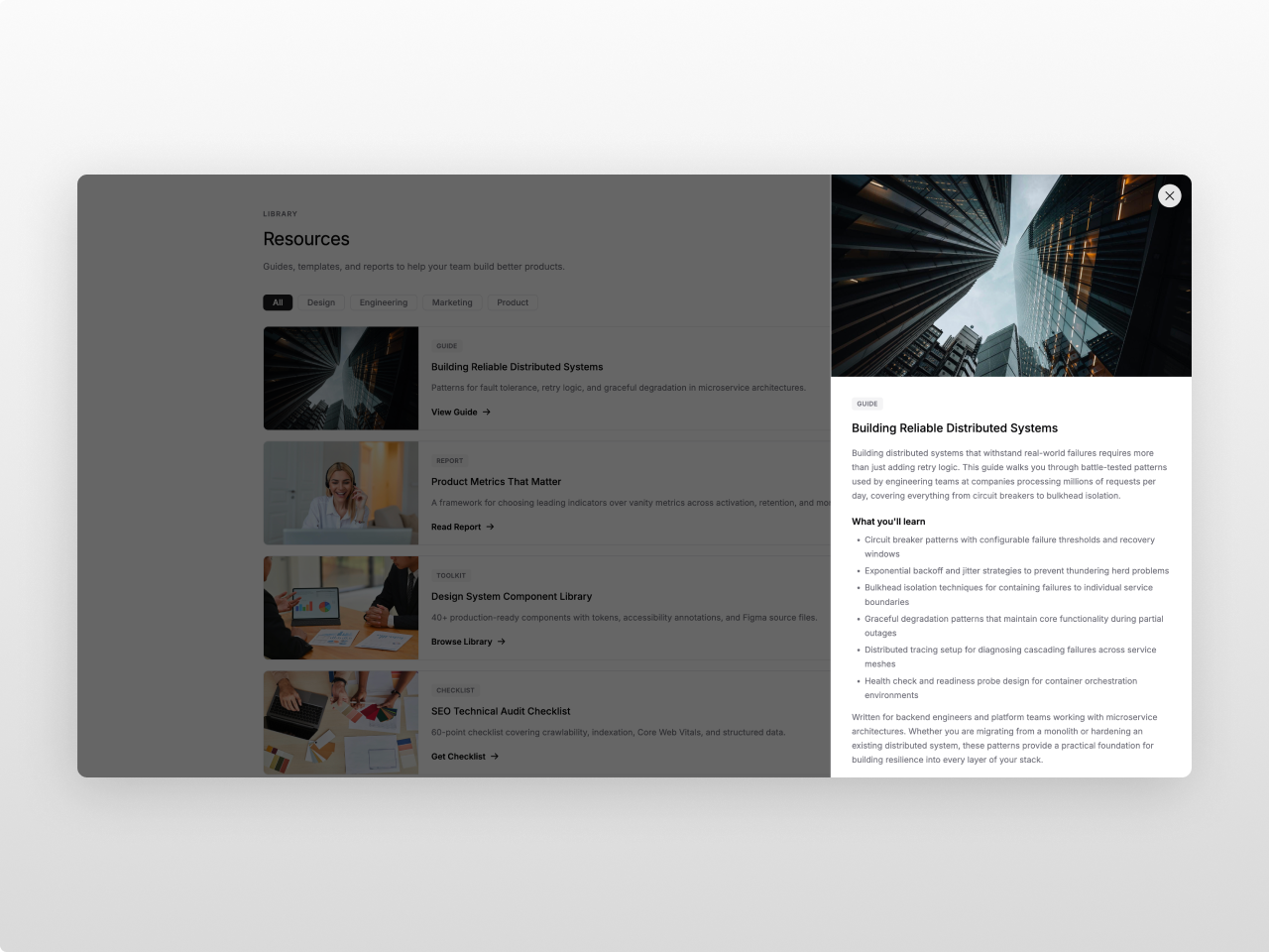 Detail Drawer with Rich Content