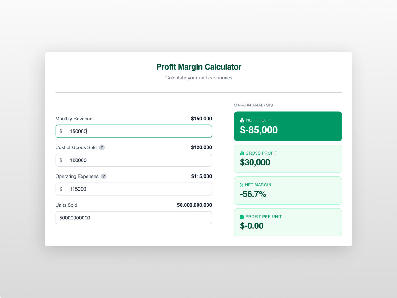 Five Input Types + Safe Formula Engine
