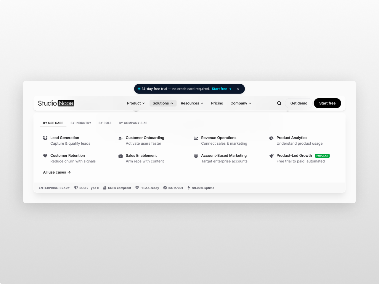SaaS-native features no generic menu has