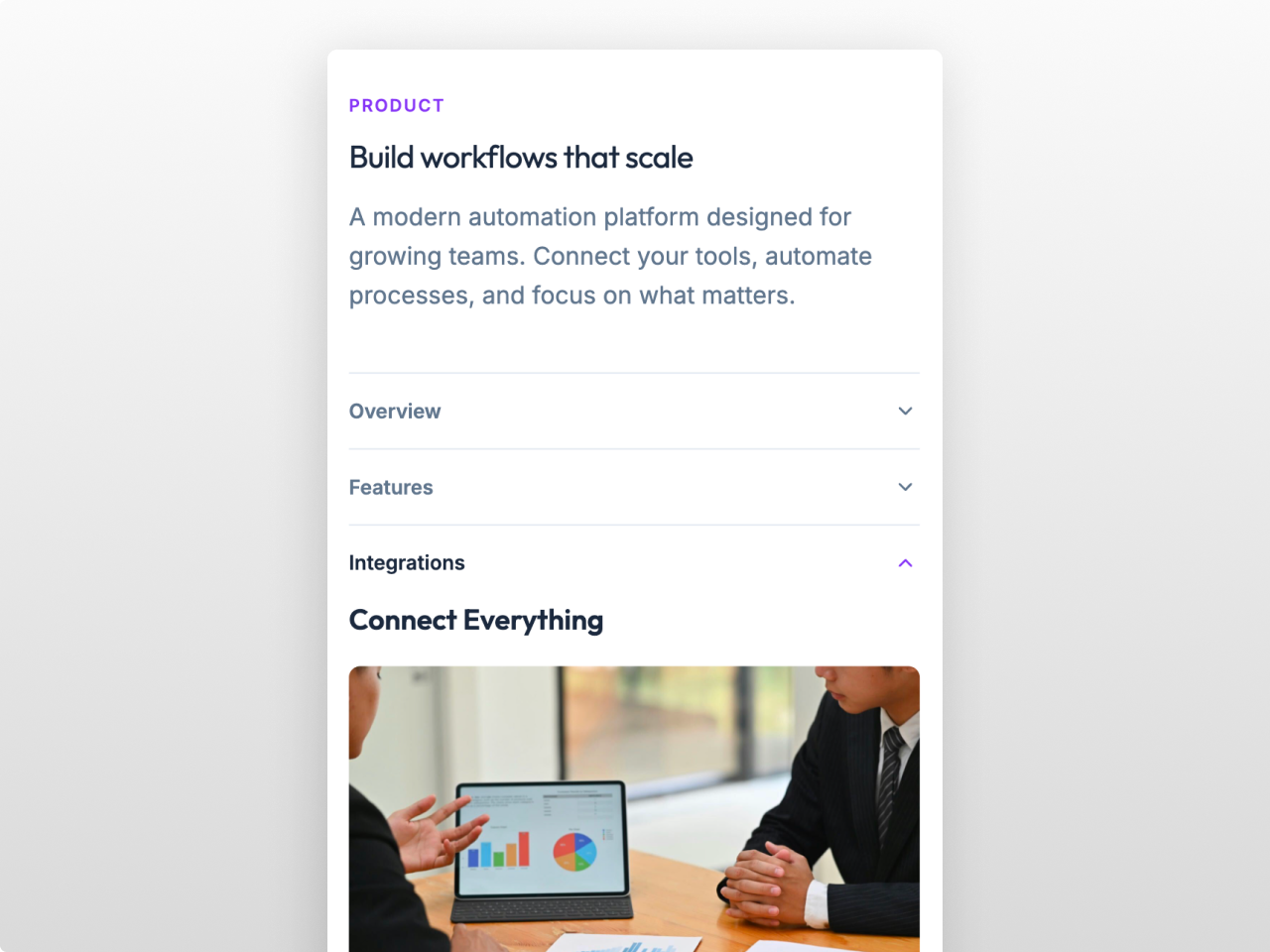 Mobile Accordion with Deep Linking
